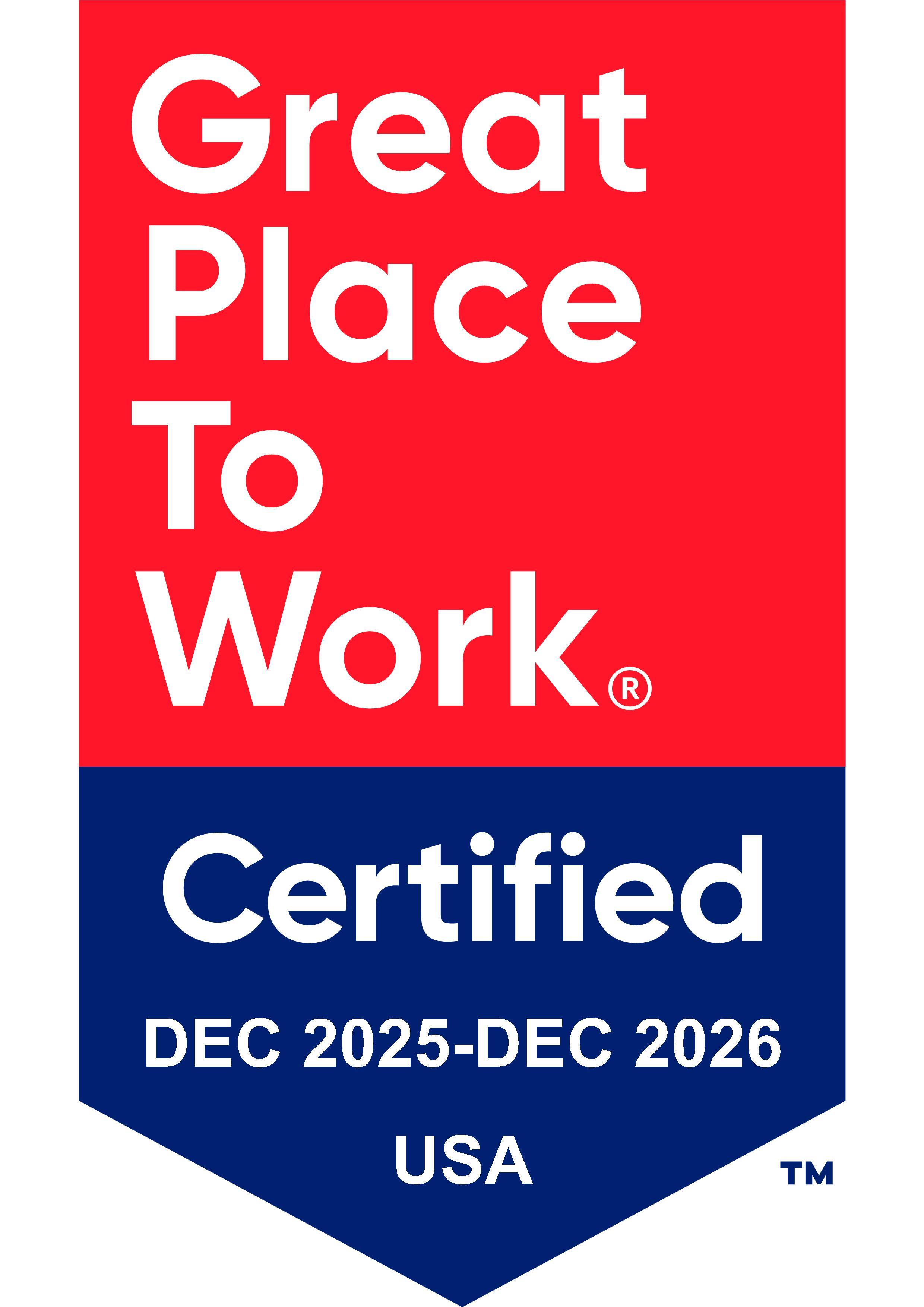 Great Place to Work Certified Company