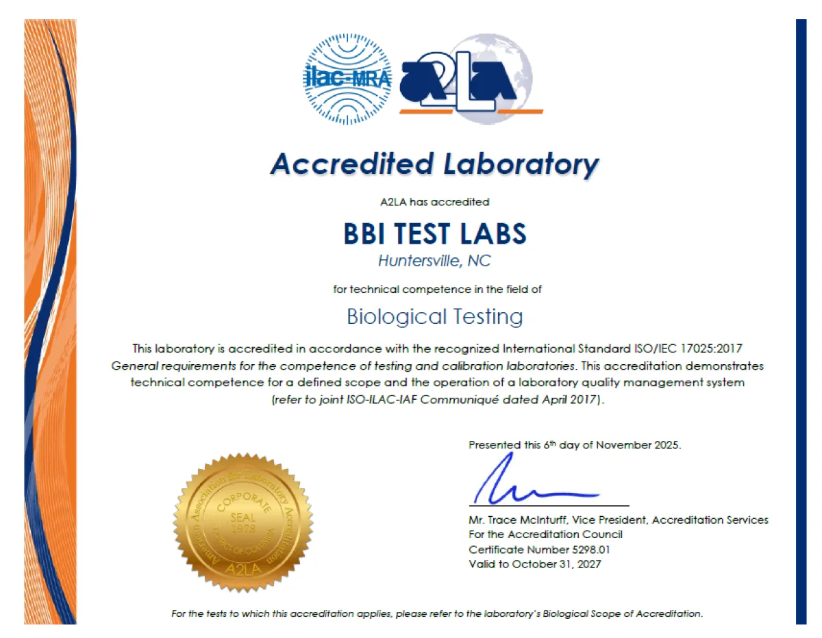 ISO 17025 Cert Renewed