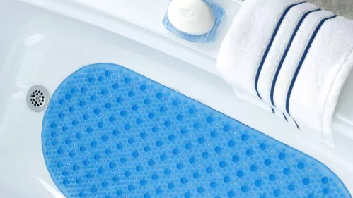 05522 Bubble Bathmat Blue In Conext NEW