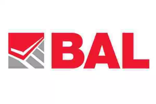 Red and Grey Building Adhesives Limited (BAL) Logo