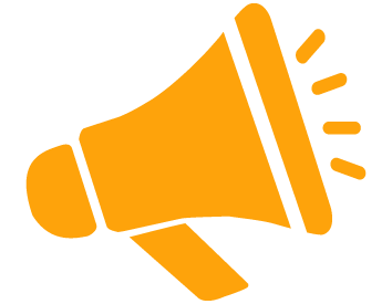 Orange icon of megaphone