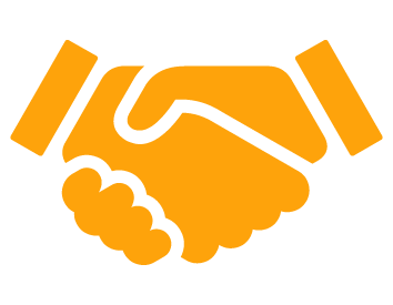 Orange icon of handshake