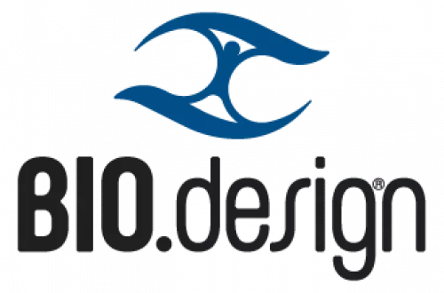 Blue and Black Biodesign Pools Logo